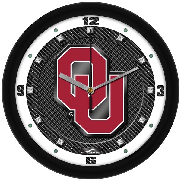 Oklahoma Sooners - Carbon Fiber Textured Wall Clock