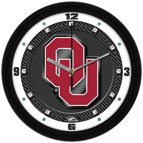 Oklahoma Sooners - Carbon Fiber Textured Wall Clock