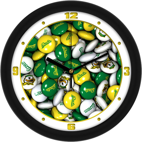 Oregon Ducks Candy 11.5" Wall Clock with Silent Sweep