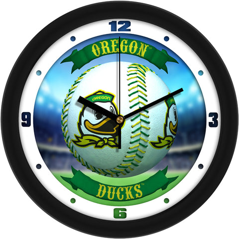 Oregon Ducks Baseball 11.5" Wall Clock with Silent Sweep