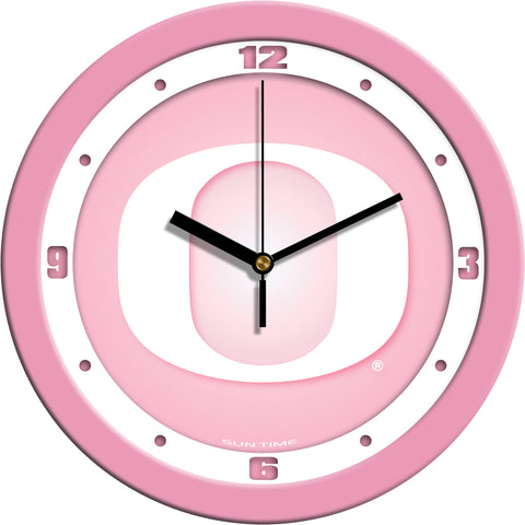 Oregon Ducks Pink 11.5" Wall Clock with Silent Sweep