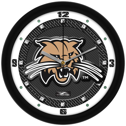 Ohio University Bobcats Carbon Fiber Print 11.5" Wall Clock with Silent Sweep