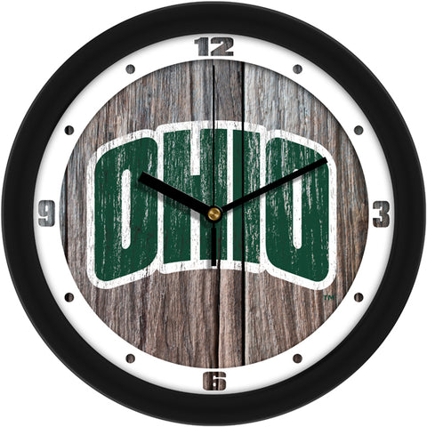 Ohio University Bobcats - Weathered Wood Wall Clock