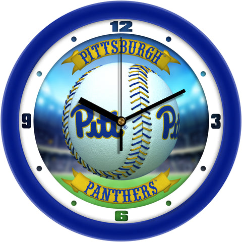 Pittsburgh Panthers Baseball 11.5" Wall Clock with Silent Sweep