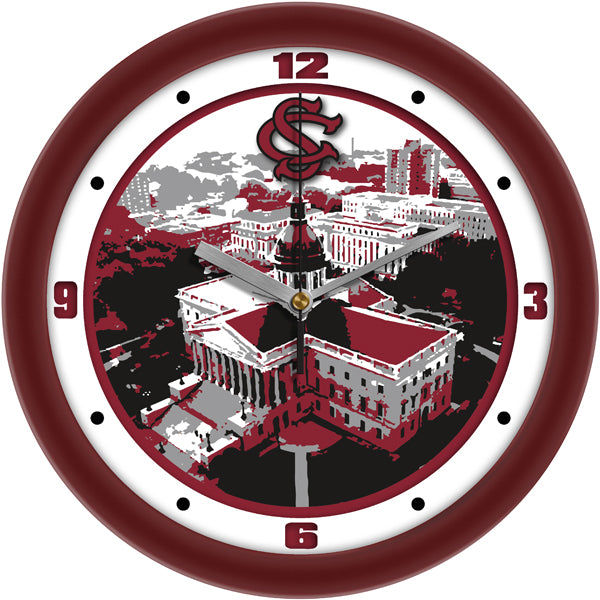 South Carolina Gamecocks Wall Clock - Campus Art - Non Ticking Silent Movement - 11.5"