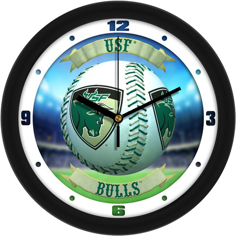 South Florida Bulls Baseball 11.5" Wall Clock with Silent Sweep