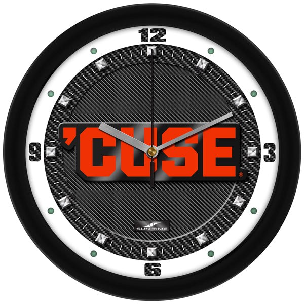 Syracuse Orange - Carbon Fiber Textured Wall Clock