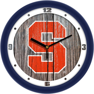 Syracuse Orange - Weathered Wood Wall Clock