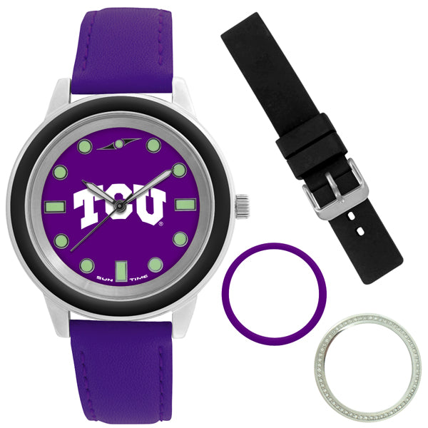 Texas Christian Horned Frogs Unisex Colors Watch Gift Set