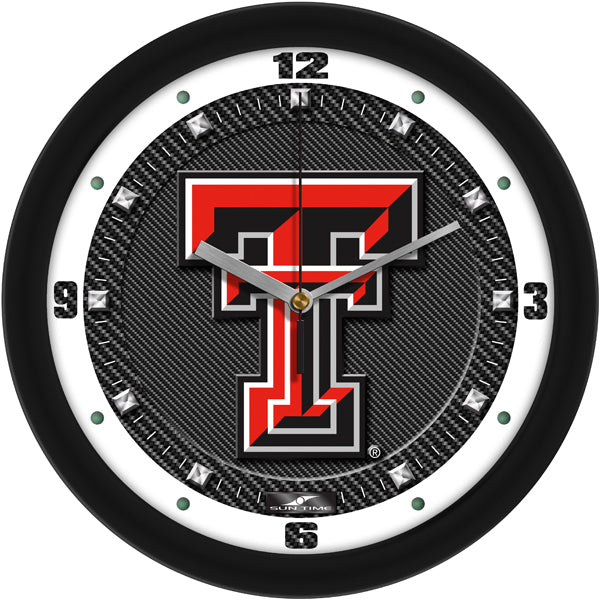 Texas Tech Red Raiders - Carbon Fiber Textured Wall Clock