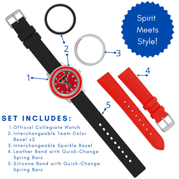 Texas Tech Red Raiders Unisex Colors Watch Gift Set