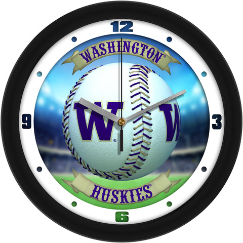 Washington Huskies Baseball 11.5" Wall Clock with Silent Sweep