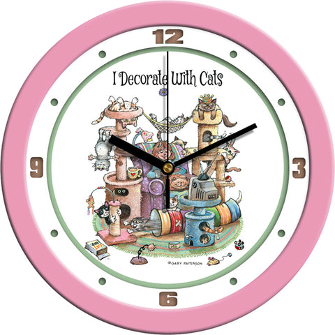 Decorate with Cats Funny Cat Wall Clock by Gary Patterson