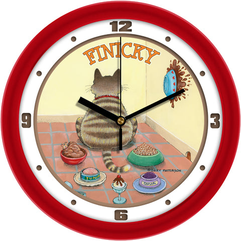 Finicky Funny Cat Wall Clock by Gary Patterson