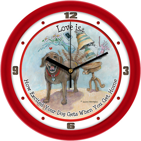 Love Is Funny Dog Wall Clock by Gary Patterson