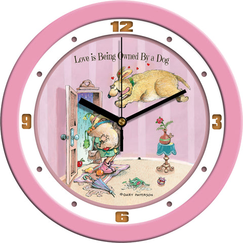 Owned by a Dog Funny Dog Wall Clock by Gary Patterson