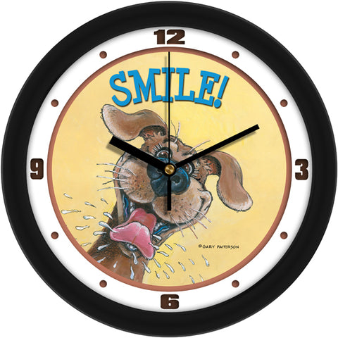 Smile Funny Dog Wall Clock by Gary Patterson