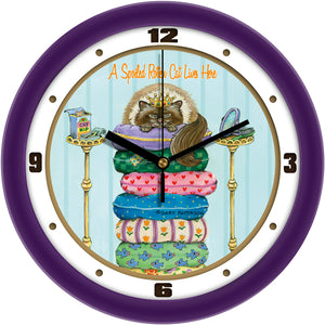 Spoiled Rotten Funny Cat Wall Clock by Gary Patterson