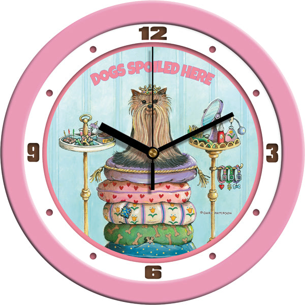 Dog Spoiled Here Funny Dog Wall Clock by Gary Patterson