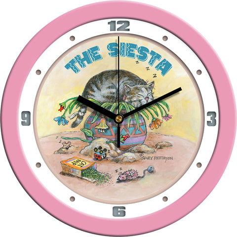 The Siesta Funny Cat Wall Clock by Gary Patterson