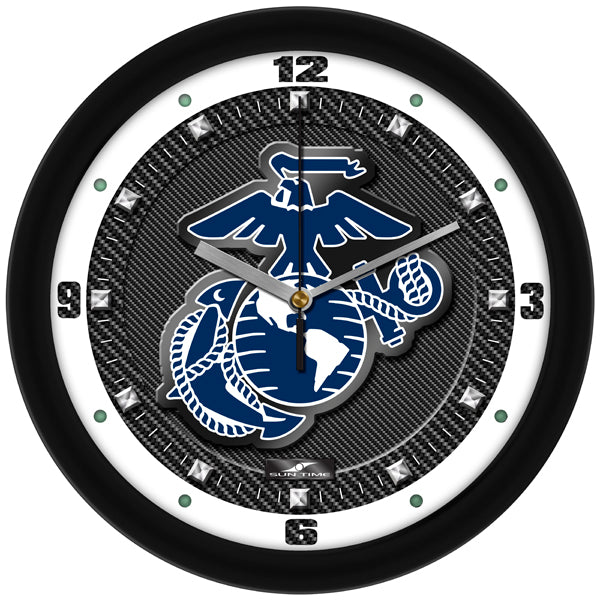 US Marines Carbon Fiber Art Wall Clock