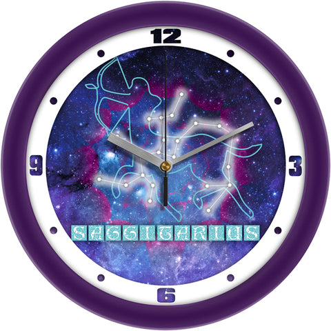 Sagittarius Zodiac Sign Wall Clock, Non Ticking Silent, 11.5"