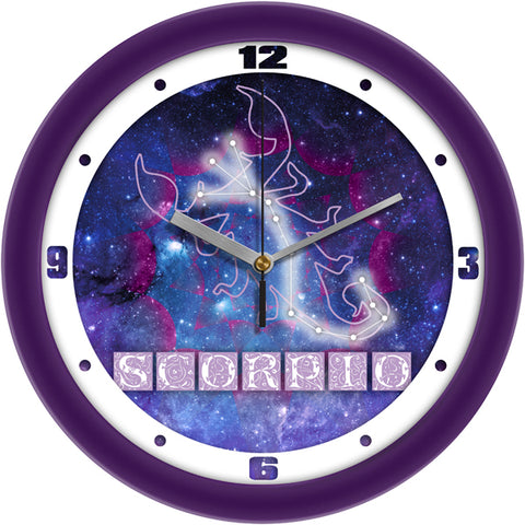 Scorpio Zodiac Sign Wall Clock, Non Ticking Silent, 11.5"