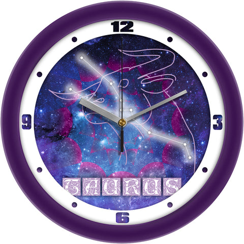 Taurus Zodiac Sign Wall Clock, Non Ticking Silent, 11.5"