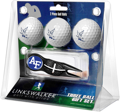 Air Force Falcons 3 Golf Ball Gift Pack with Crosshair Divot Tool