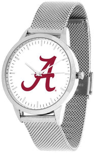 Alabama Crimson Tide - Mesh Statement Watch - Silver Band - SuntimeDirect