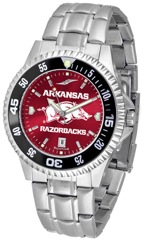 Arkansas Razorbacks - Competitor Steel AnoChrome  -  Color Bezel - SuntimeDirect