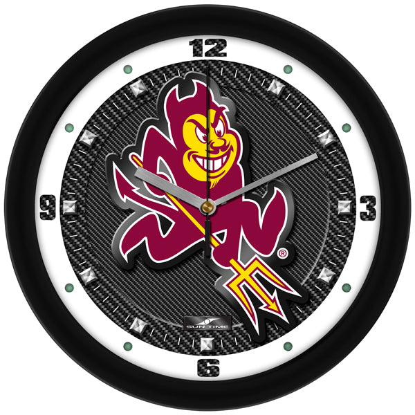 Arizona State Sun Devils - Carbon Fiber Textured Wall Clock - SuntimeDirect