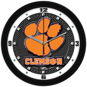 Clemson Tigers - Carbon Fiber Textured Wall Clock - SuntimeDirect