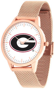 Georgia Bulldogs - Mesh Statement Watch - Rose Band - SuntimeDirect