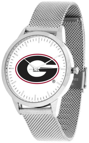 Georgia Bulldogs - Mesh Statement Watch - Silver Band - SuntimeDirect