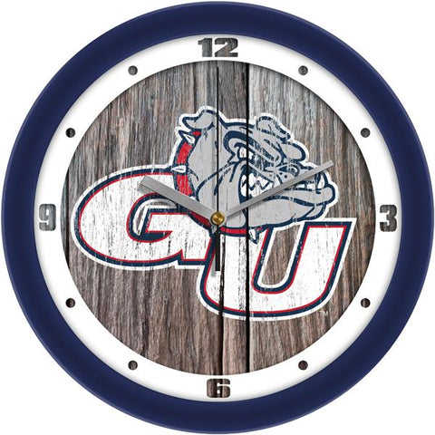 Gonzaga Bulldogs - Weathered Wood Wall Clock - SuntimeDirect