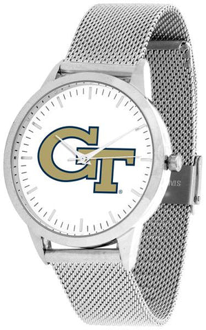 Georgia Tech Yellow Jackets - Mesh Statement Watch - Silver Band - SuntimeDirect