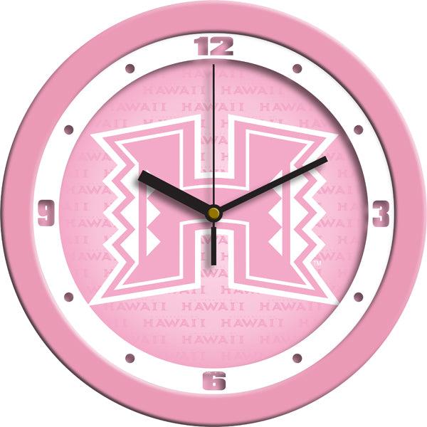 Hawaii Warriors - Pink Wall Clock - SuntimeDirect