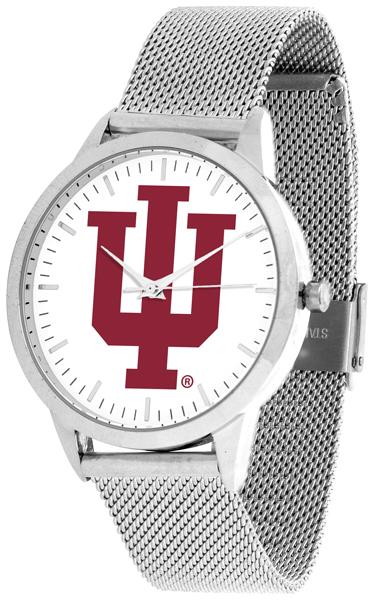 Indiana Hoosiers - Mesh Statement Watch - Silver Band - SuntimeDirect