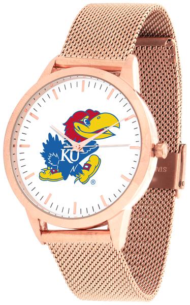 Kansas Jayhawk - Mesh Statement Watch - Rose Band - SuntimeDirect