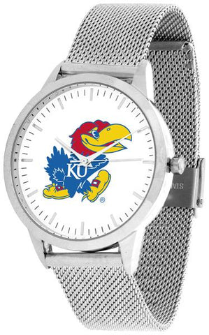 Kansas Jayhawk - Mesh Statement Watch - Silver Band - SuntimeDirect