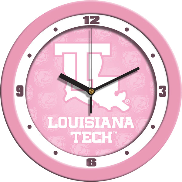 Louisiana Tech Bulldogs - Pink Wall Clock - SuntimeDirect