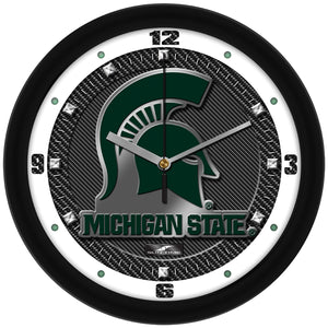Michigan State Spartans - Carbon Fiber Textured Wall Clock - SuntimeDirect
