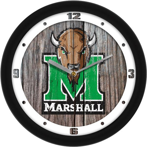 Marshall University Thundering Herd - Weathered Wood Wall Clock - SuntimeDirect