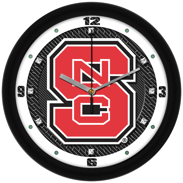 NC State Wolfpack - Carbon Fiber Textured Wall Clock - SuntimeDirect