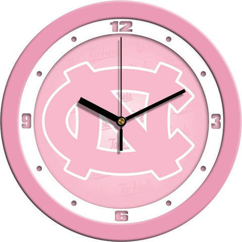 North Carolina Tar Heels - Pink Wall Clock - SuntimeDirect