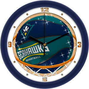 North Carolina Wilmington Seahawks - Slam Dunk Wall Clock - SuntimeDirect