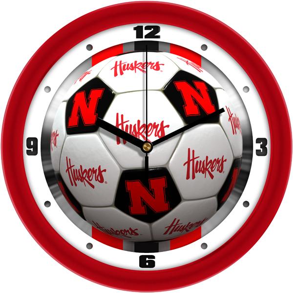 Nebraska Cornhuskers - Soccer Wall Clock - SuntimeDirect