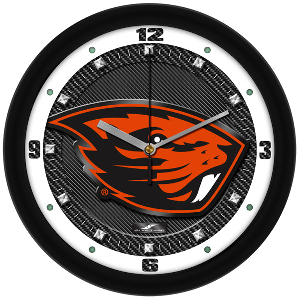 Oregon State Beavers - Carbon Fiber Textured Wall Clock - SuntimeDirect