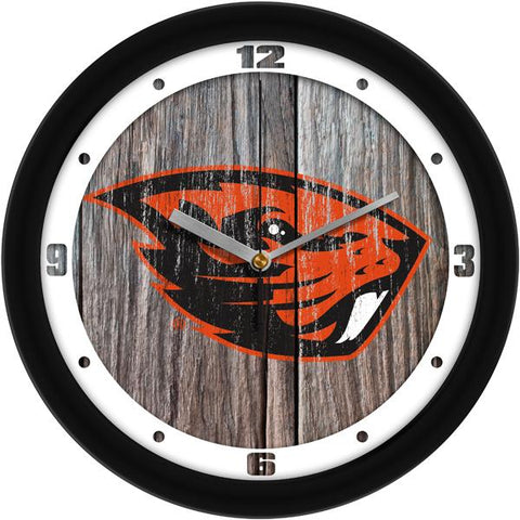 Oregon State Beavers - Weathered Wood Wall Clock - SuntimeDirect